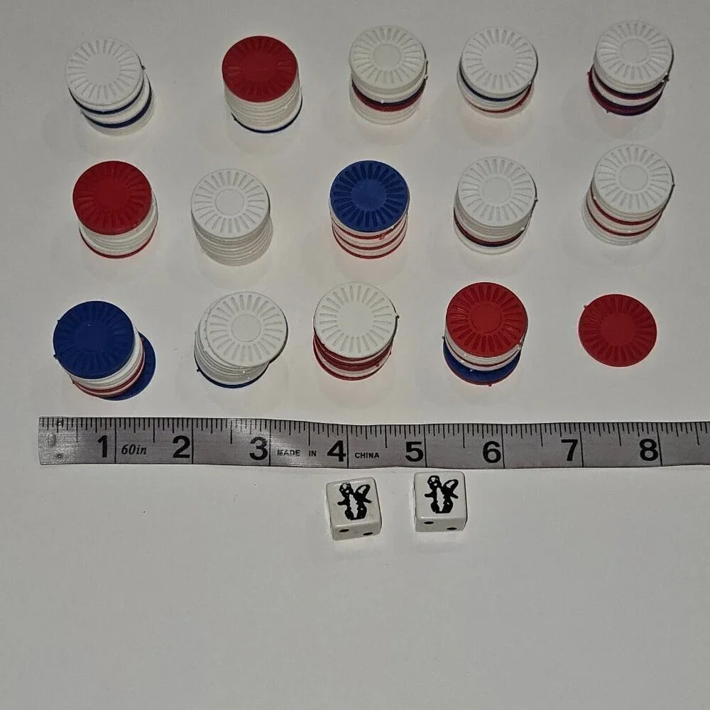 VTG Skunk Game Schaper COMPLETE 2 Skunk Dice Score Pad Chips